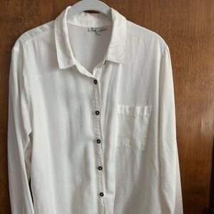 White/ivory button up shirt/over shirt / jacket